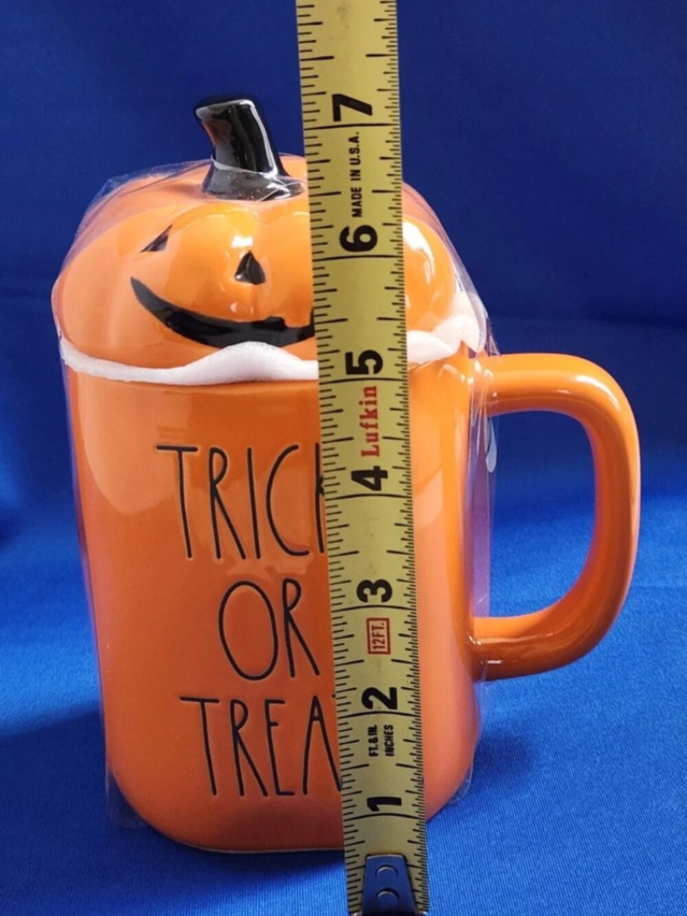 New RAE DUNN Halloween TRICK OR TREAT Pumpkin Orange Mug &Lid Artisan Collection - Picture 10 of 12